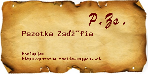 Pszotka Zsófia névjegykártya