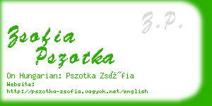 zsofia pszotka business card